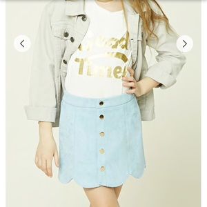 NWOT faux suede scalloped skirt